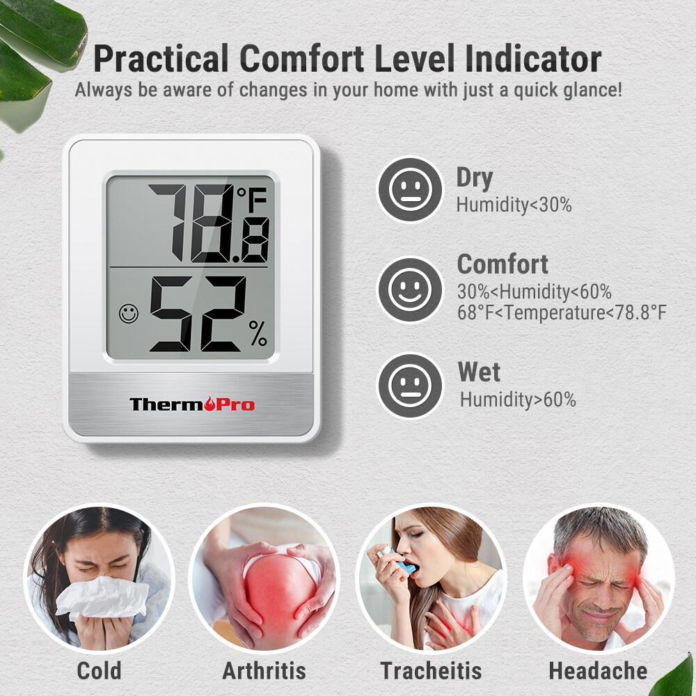 2PCS LCD Digital Indoor Thermometer Room Hygrometer Temperature Humidity Monitor