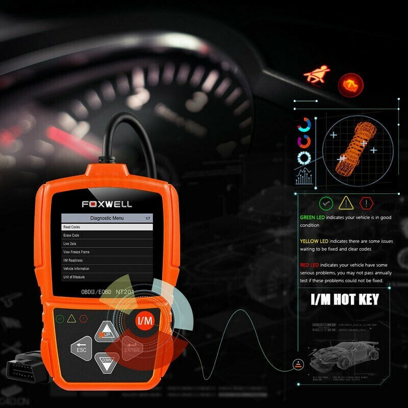 Dodge Ram Automotive Fault Code Reader Scanner Reset Tool OBD2 OBDII OBD NT201