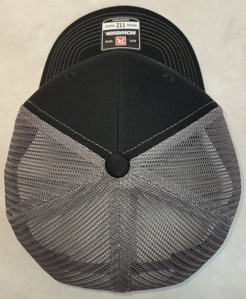 Mopar Performance Patch on Richardson 112 Trucker Hat Snapback Black/Charcoal