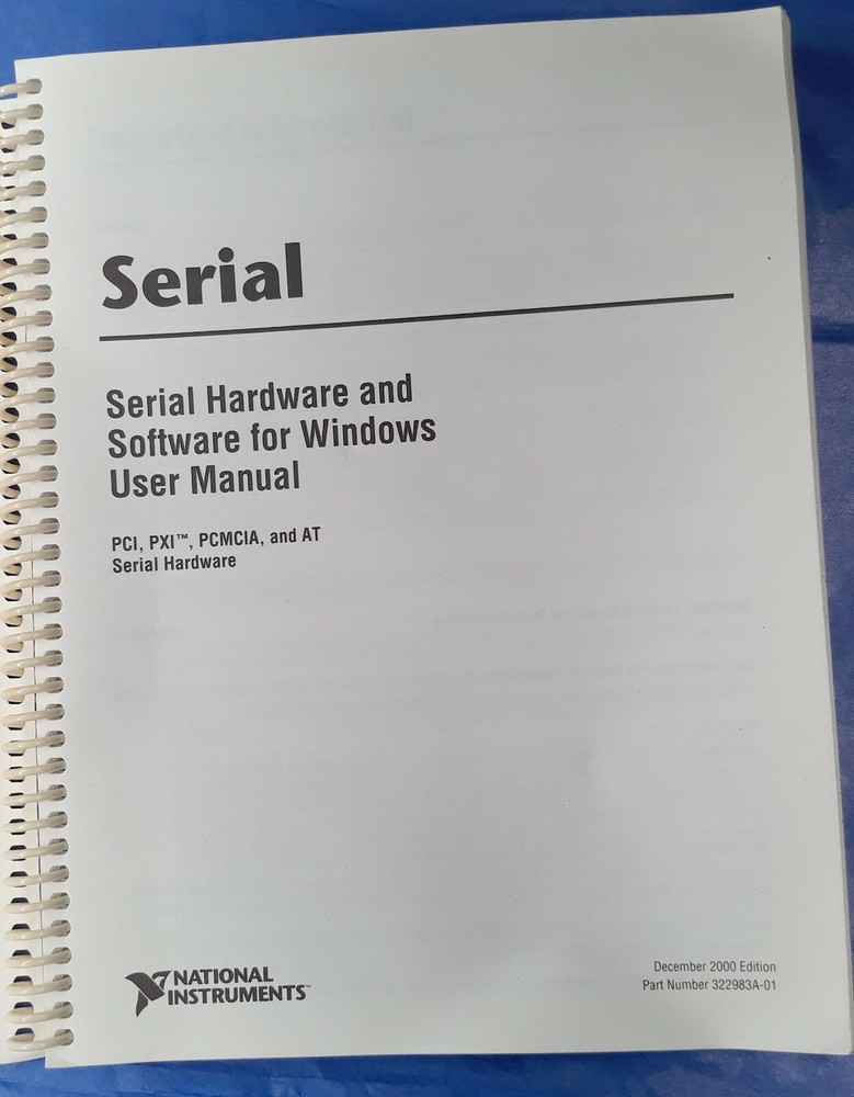 National Instruments Serial Hardware & Software For Windows User Manual