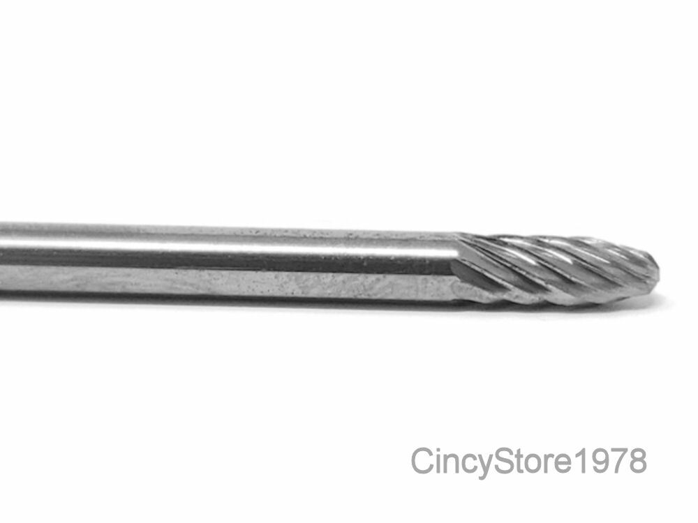 SF41S Tree Shape SOLID Carbide Burr Bur Cutting Tool Die Grinder Bit 1/8"