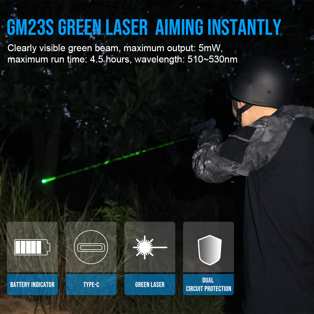 Trustfire GM23S 800LM Green Pointer LED Flashlight Weapon Gun led Pistol Light S