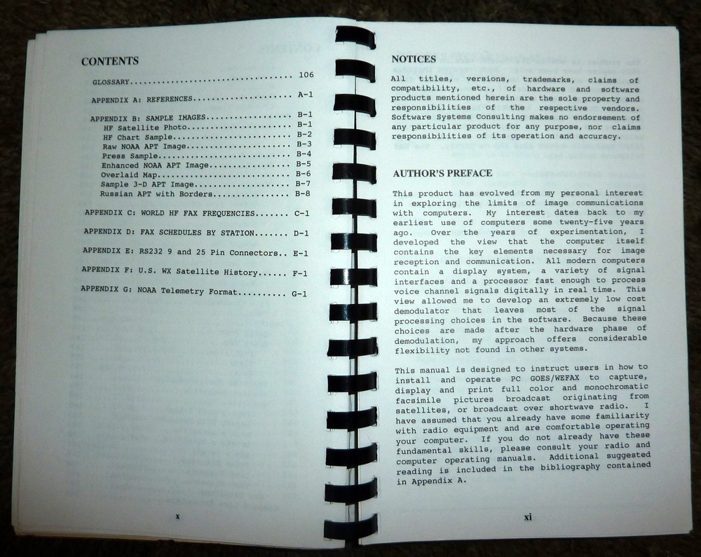 PC GOES/WEFAX 4.0 User's Manual John E. Hoot Software Systems Consulting