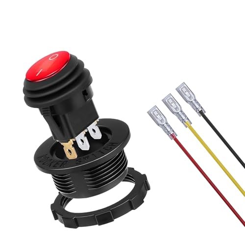 1 Set Rocker Switch, 3 Pin ON Off Waterproof Round Control Switch with LED