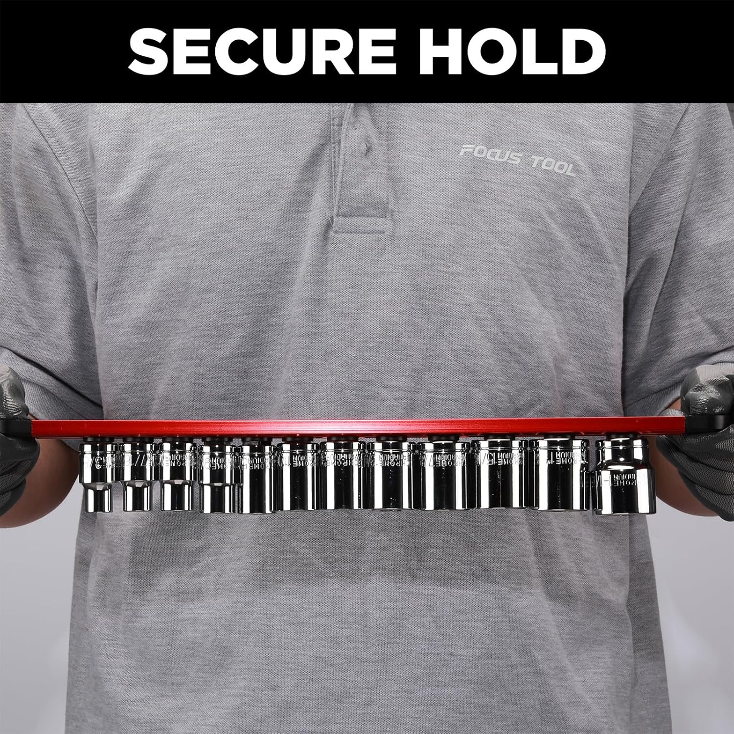 Aluminum Magnetic Socket Organizer 3 PCS Socket Rail Holder, 1/4-Inch x 14 Clips