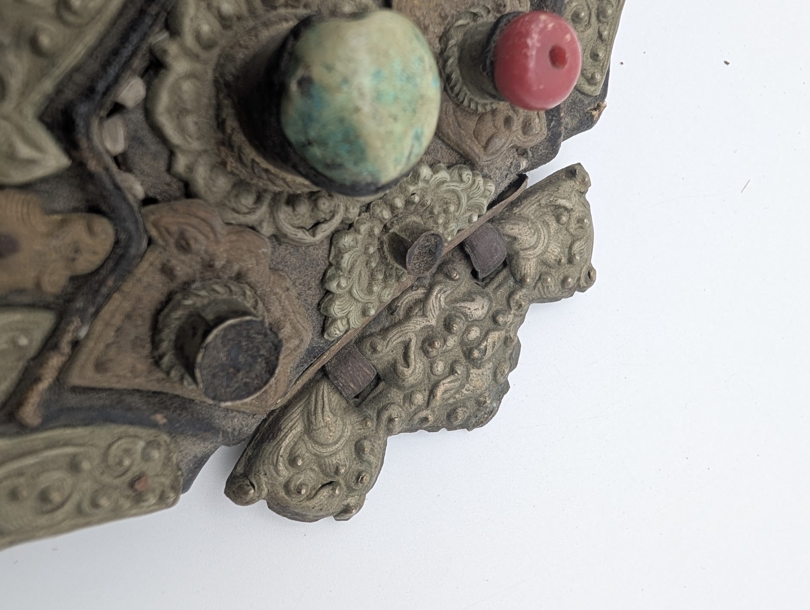 Antique 19thC Tibetan Chakmak Tinder Pouch & Matching Leather Belt Strap Set