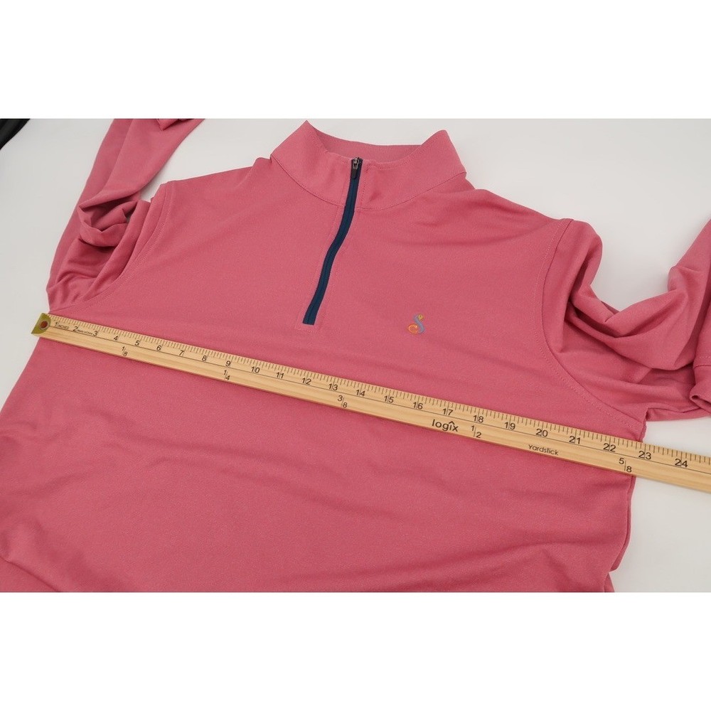 Peter Millar Melange Performance 1/4 Zip Pullover Mens Medium Red Stretch