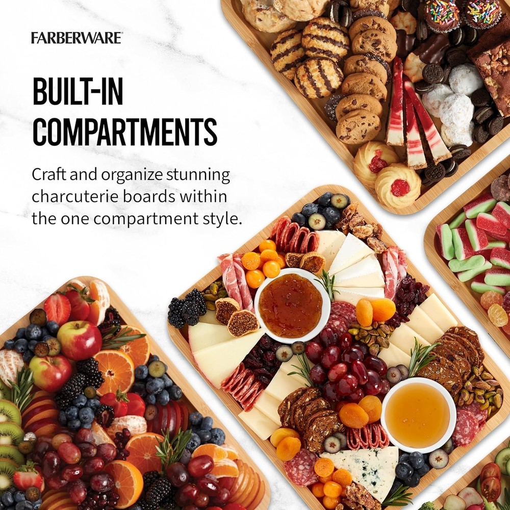 Build-A-Board Bamboo Cutting Board W/ Single Storage Compartment Clear Locking