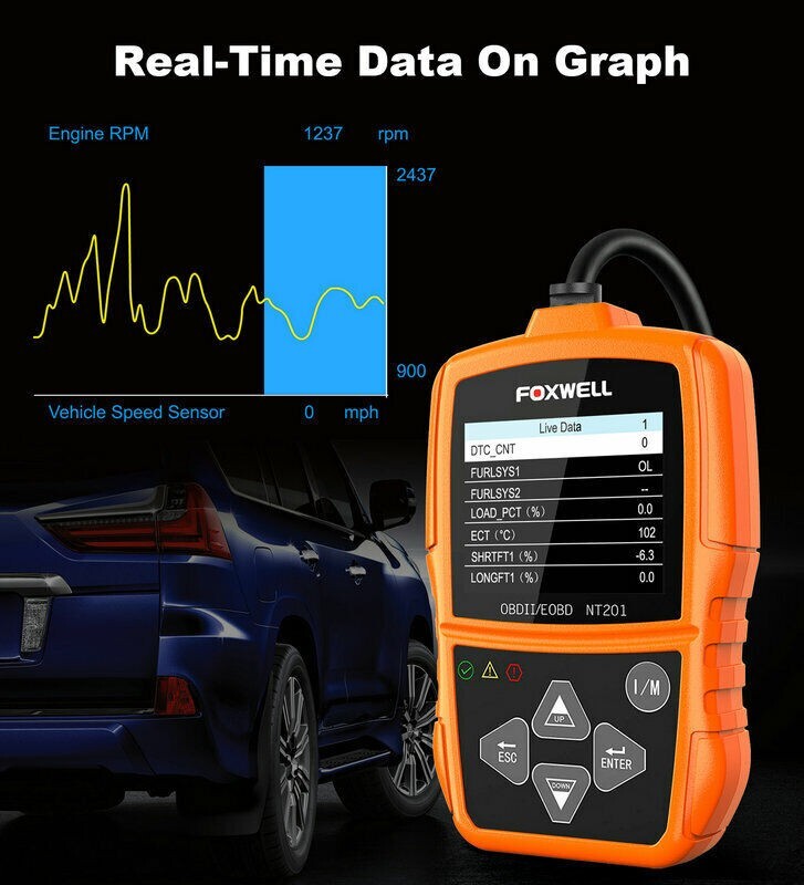 Dodge Ram Automotive Fault Code Reader Scanner Reset Tool OBD2 OBDII OBD NT201