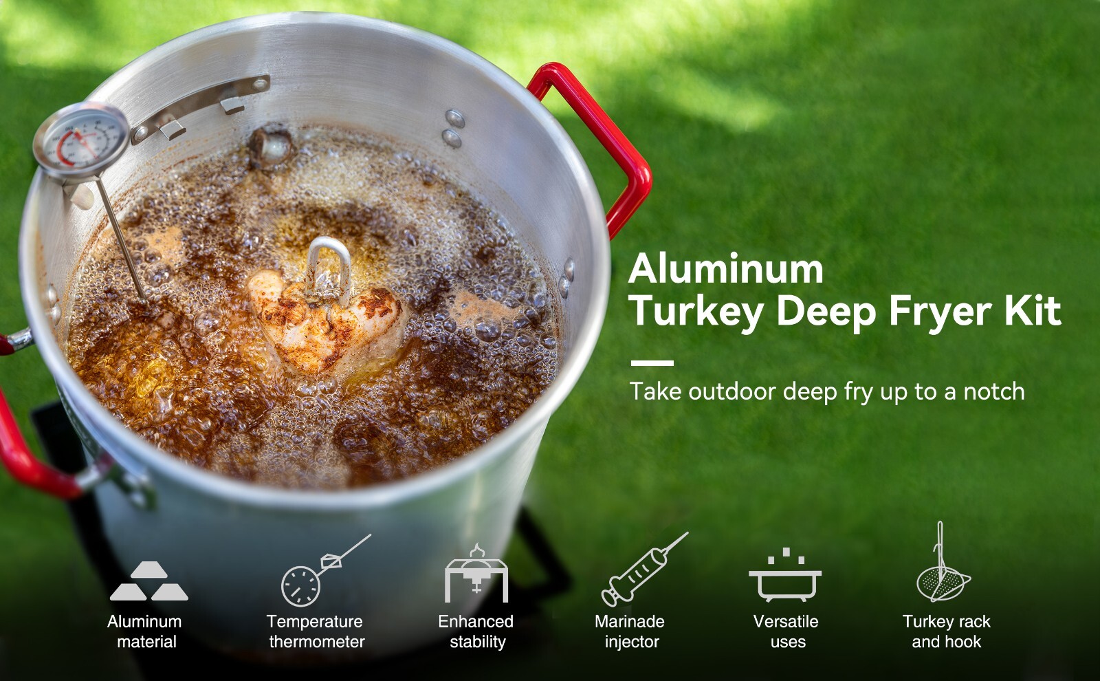 Creole Feast 30 Qt. Turkey Deep Fryer Pot Outdoor BBQ Cooker Thanksgiving Day