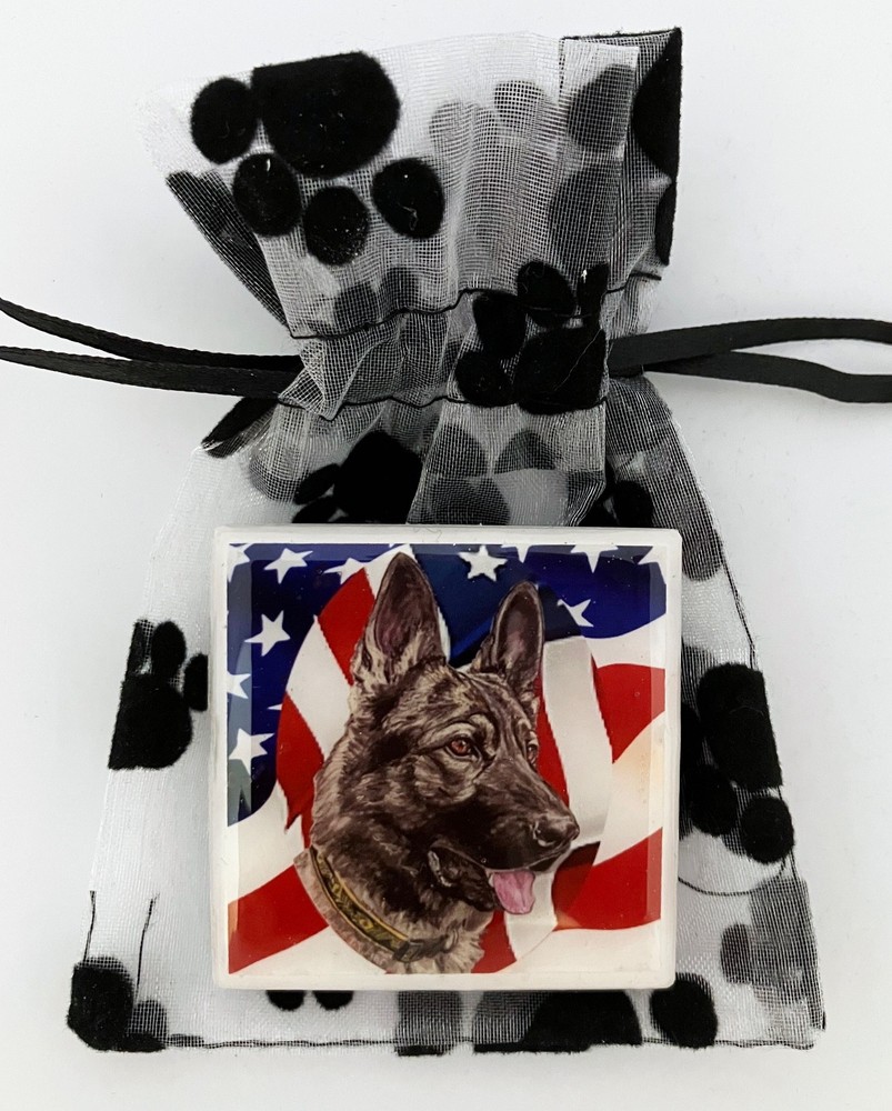 German Shepherd Dog Ceramic Tile Refrigerator Magnet