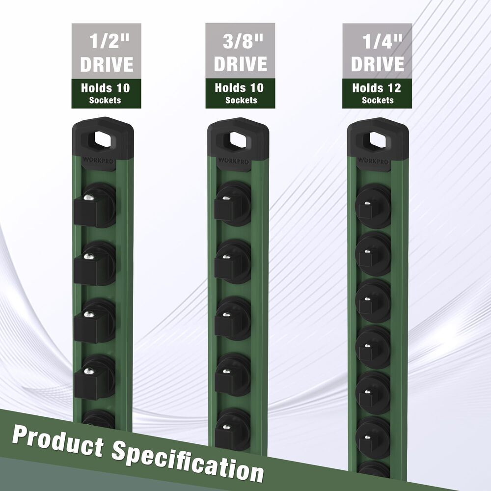 1/2" Drive Magnetic Socket Organizer Heavy Duty Socket Holder Socket Rack Kit US