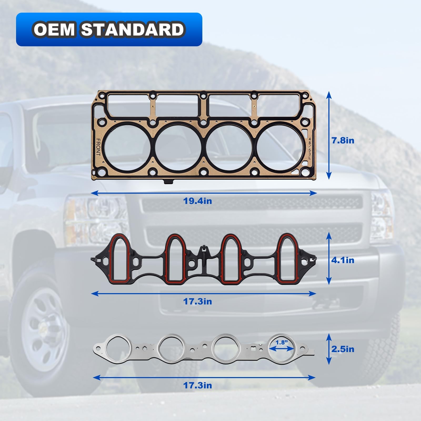 Head Full Gasket Set for 2002-11 Chevy Silverado 1500 Tahoe GMC Sierra 5.3L 4.8L
