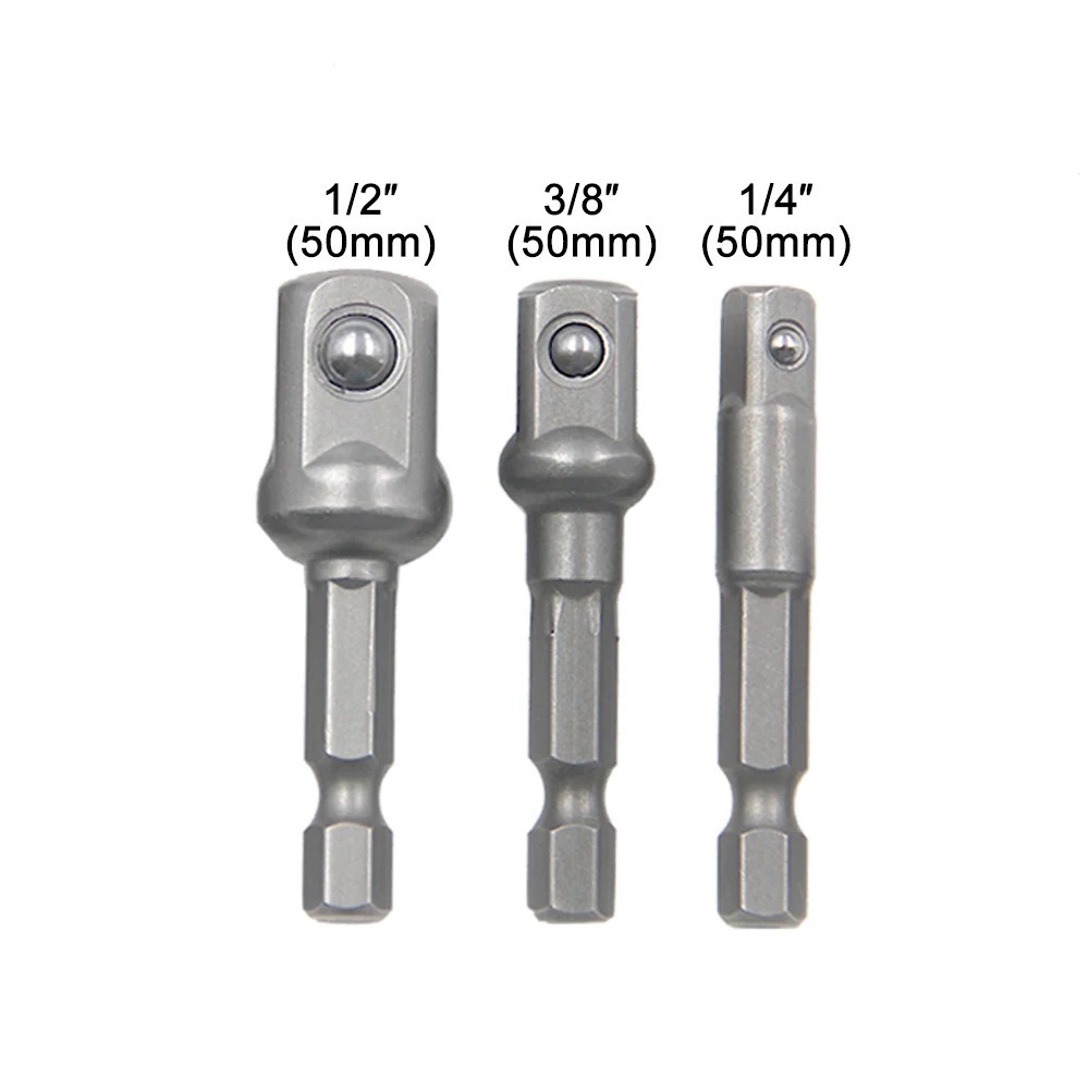 1/4" 3/8" 1/2" Socket Adapter Drill BIts Set Hex Shank Impact Driver Tools - NEW