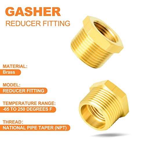 12PCS Brass Hex Bushing Fitting Kit Hex Bushing 1/4" - Hex Bushing Kit（12Pcs）