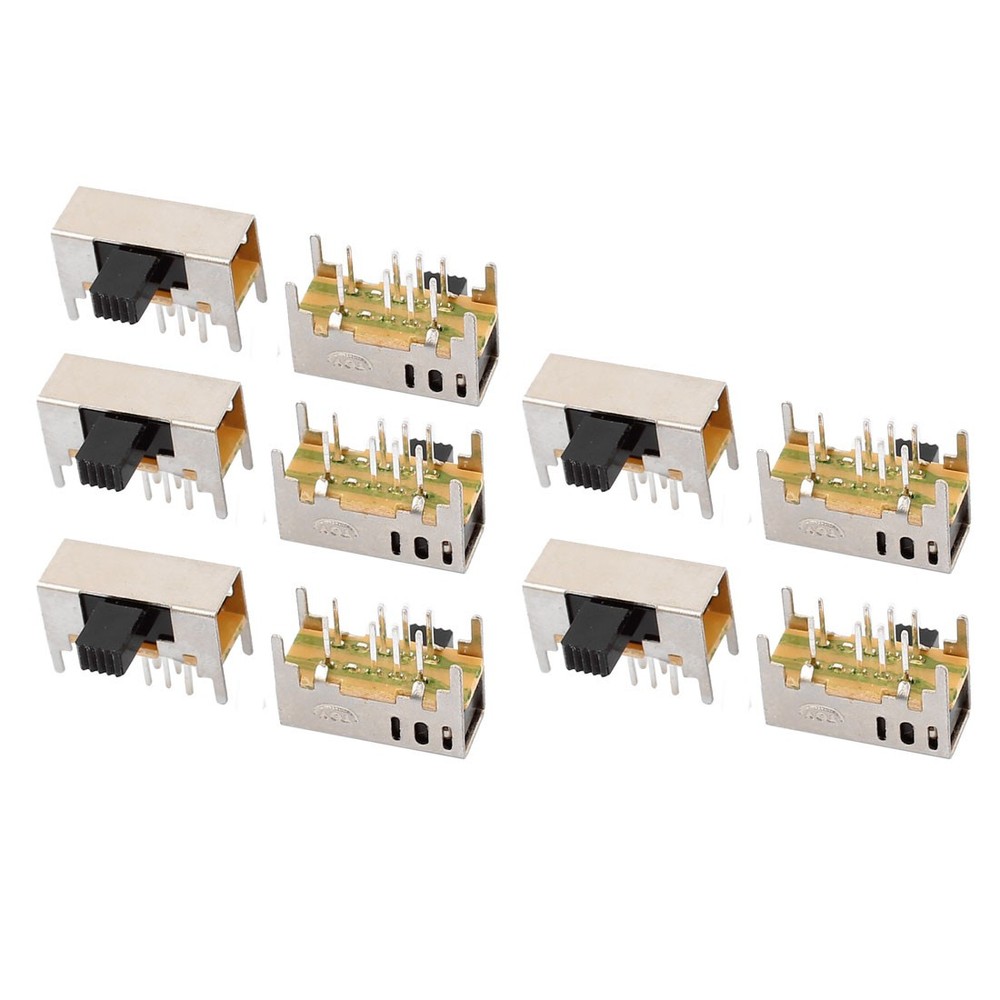 10Pcs 3 Position 8P 2P3T Panel Mount Micro Slide Switch Latching Toy Switch