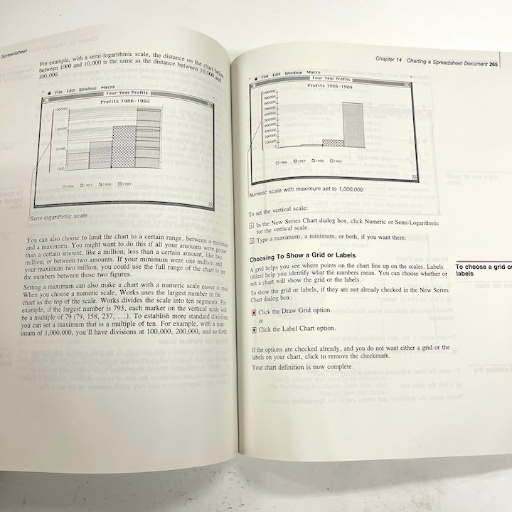 1990 2 Book Set Using Microsoft Works for Apple + Microsoft Works Lessons