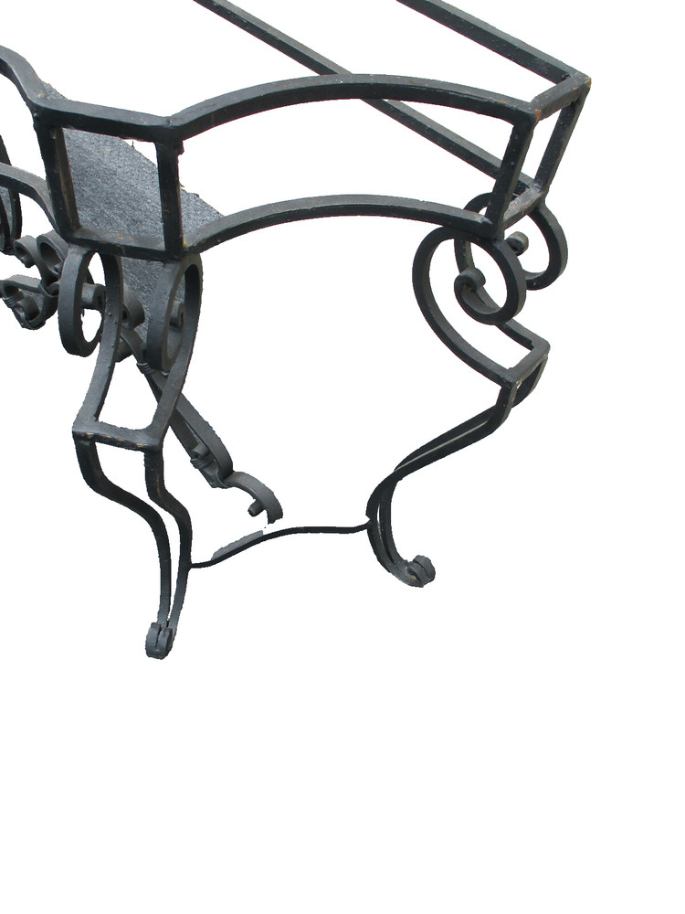 62809 Marble Top Console Table w/ Iron Base