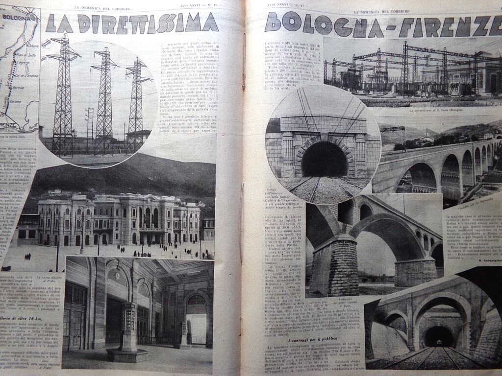 La Domenica del Corriere 29 April 1934 Alpini Bologna Florence Ozone Photographs