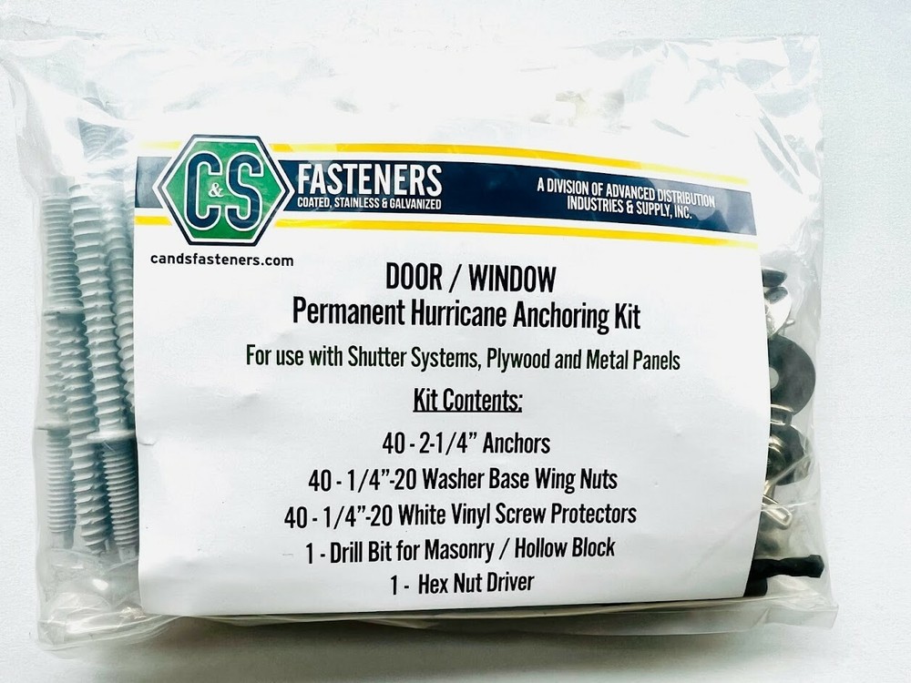 Door / Window Permanent Hurricane Anchoring Kit White