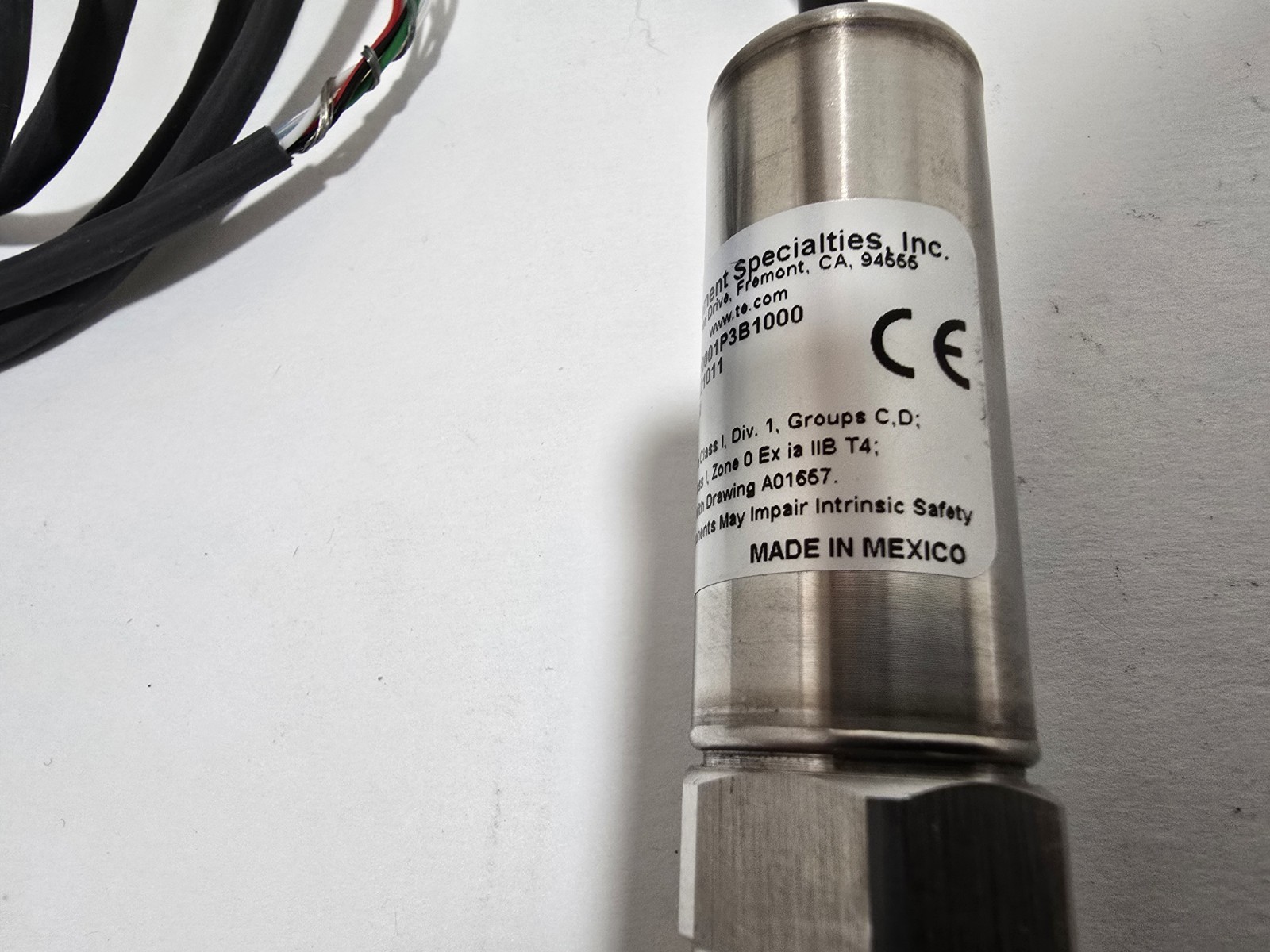 AST44LPP00001P3B1000 Industrial Pressure Transducer 0-1 PSI TE Connectivity