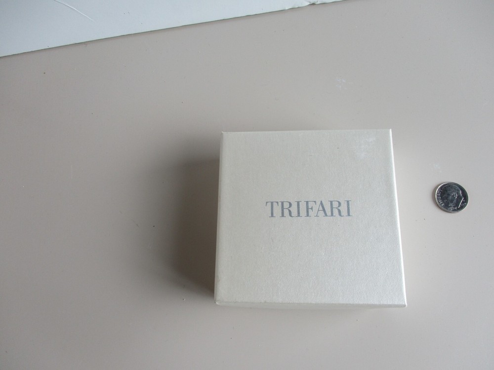 "T" Initial Trifari Silvertone Double Sided Decorative Mirror NIB