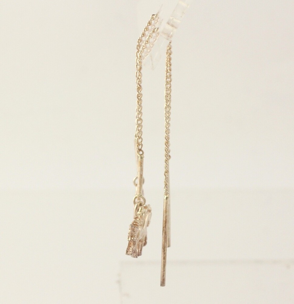 New Unicorn Threader Earrings - Sterling Silver Pierced Dangle Chain Stick Post