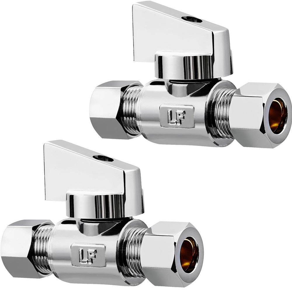 Minimprover 2 Pack Premium Brass 1/4" Compression x 1/4" Compression Angle Va...