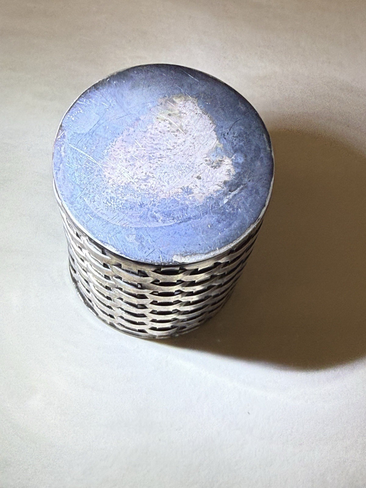 Vintage Tiffany & Co Woven Sterling Silver Toothpick or Trinket Holder 2 in 40gm