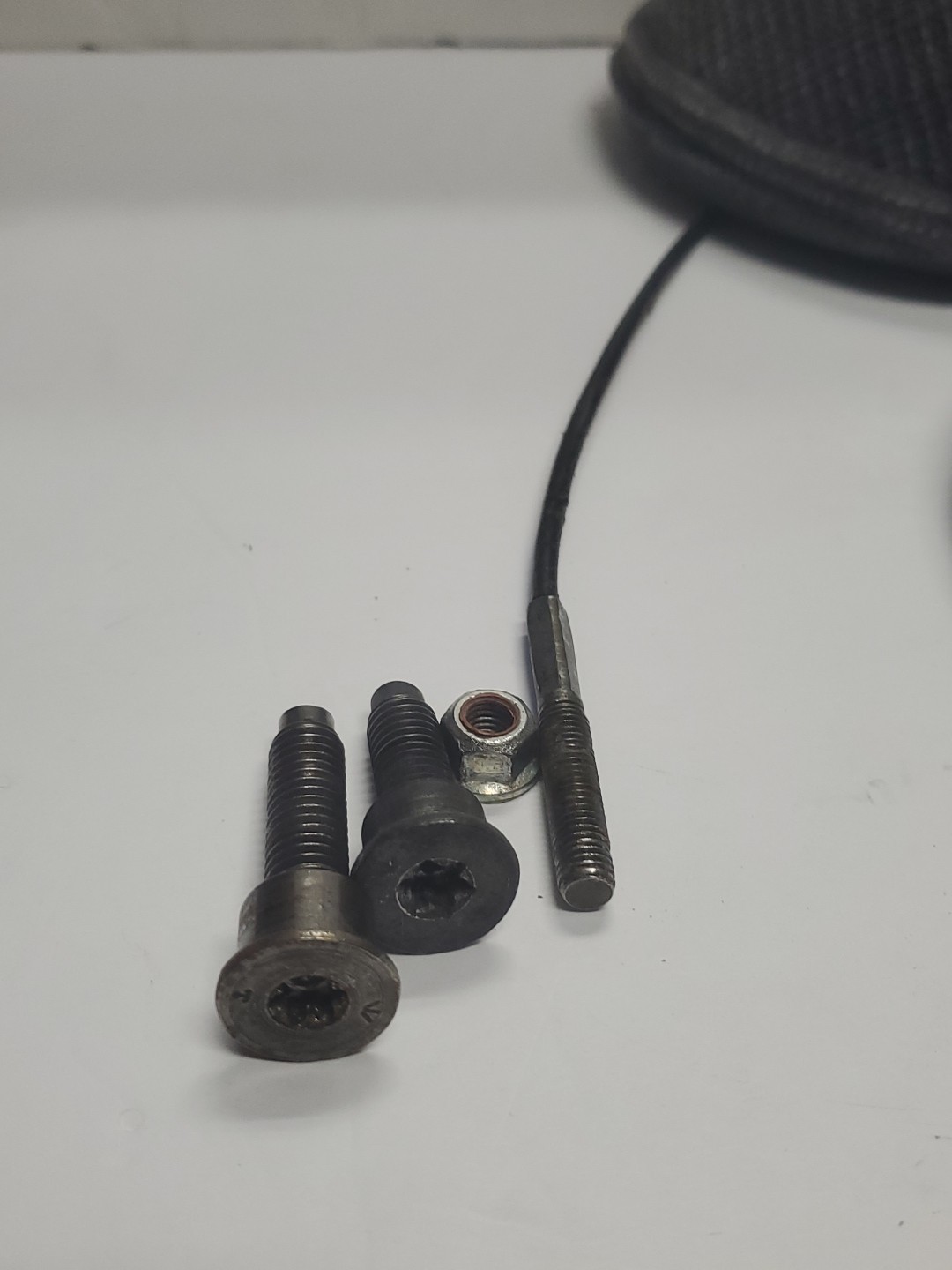 87-91 Ford F150 250 Bronco Bucket Seat Captain Chair Arm Rest Set Blue Cloth OEM