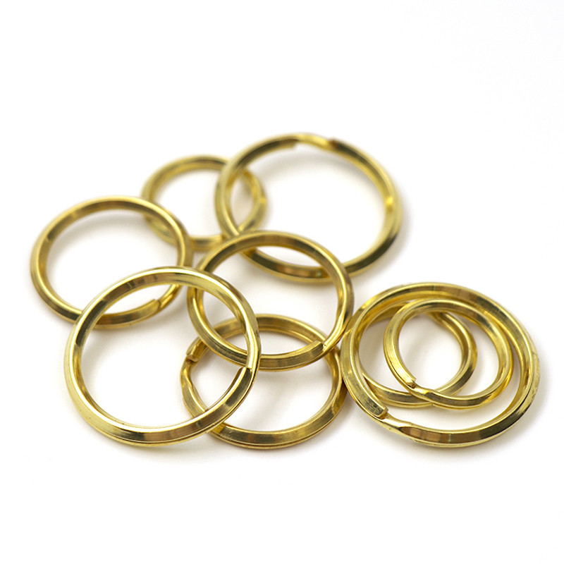 20 25 30mm Solid Brass Key Rings Double Loop Split Jump Ring Open Jump Rings x10