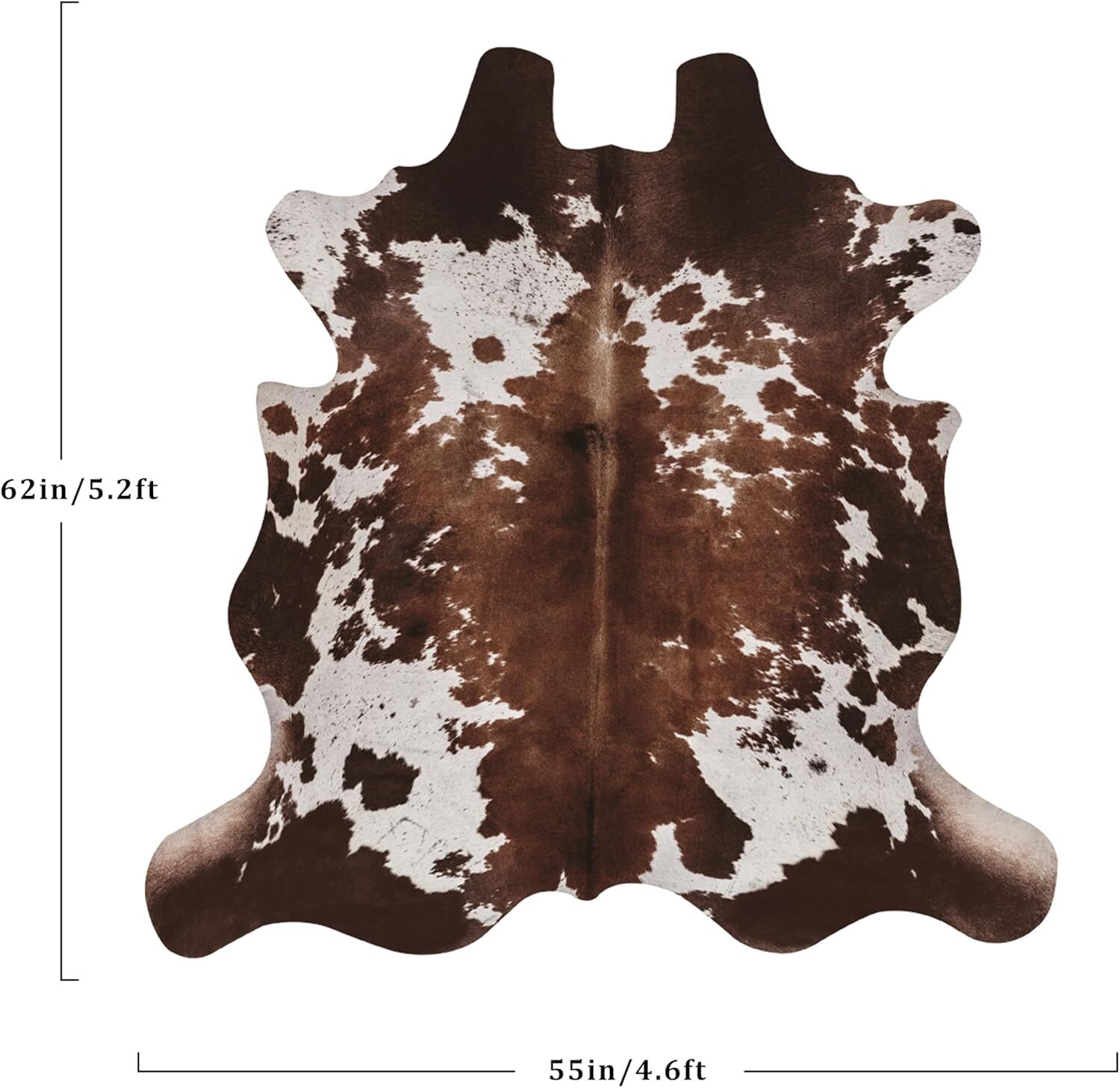 Cowhide faux cowhide rugs:Cow print rugs for living room and bedroom 4'6"x5'2"