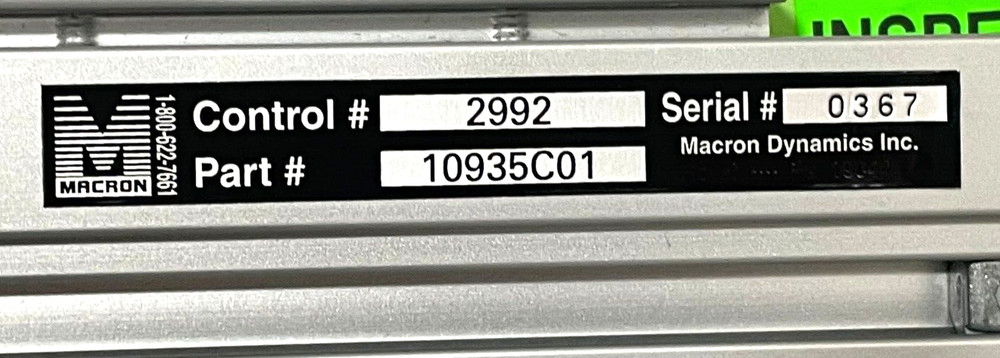NEW Macron 10935C01 Linear Rail Actuator
