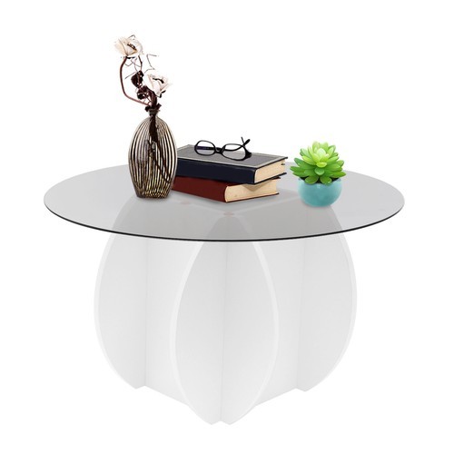Round Coffee Table, Glass Tabletop Coffee Table, Tempered Glass Coffee Table