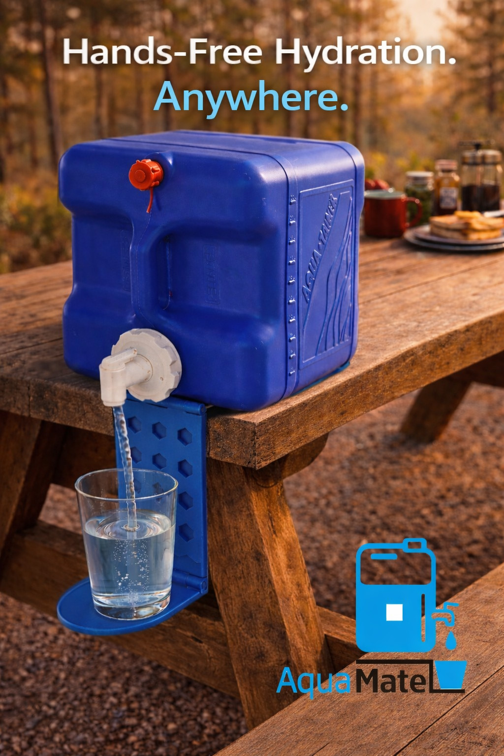Water Jug Spigot Cup Holder Hands Free Dispenser Camping RV AquaMate