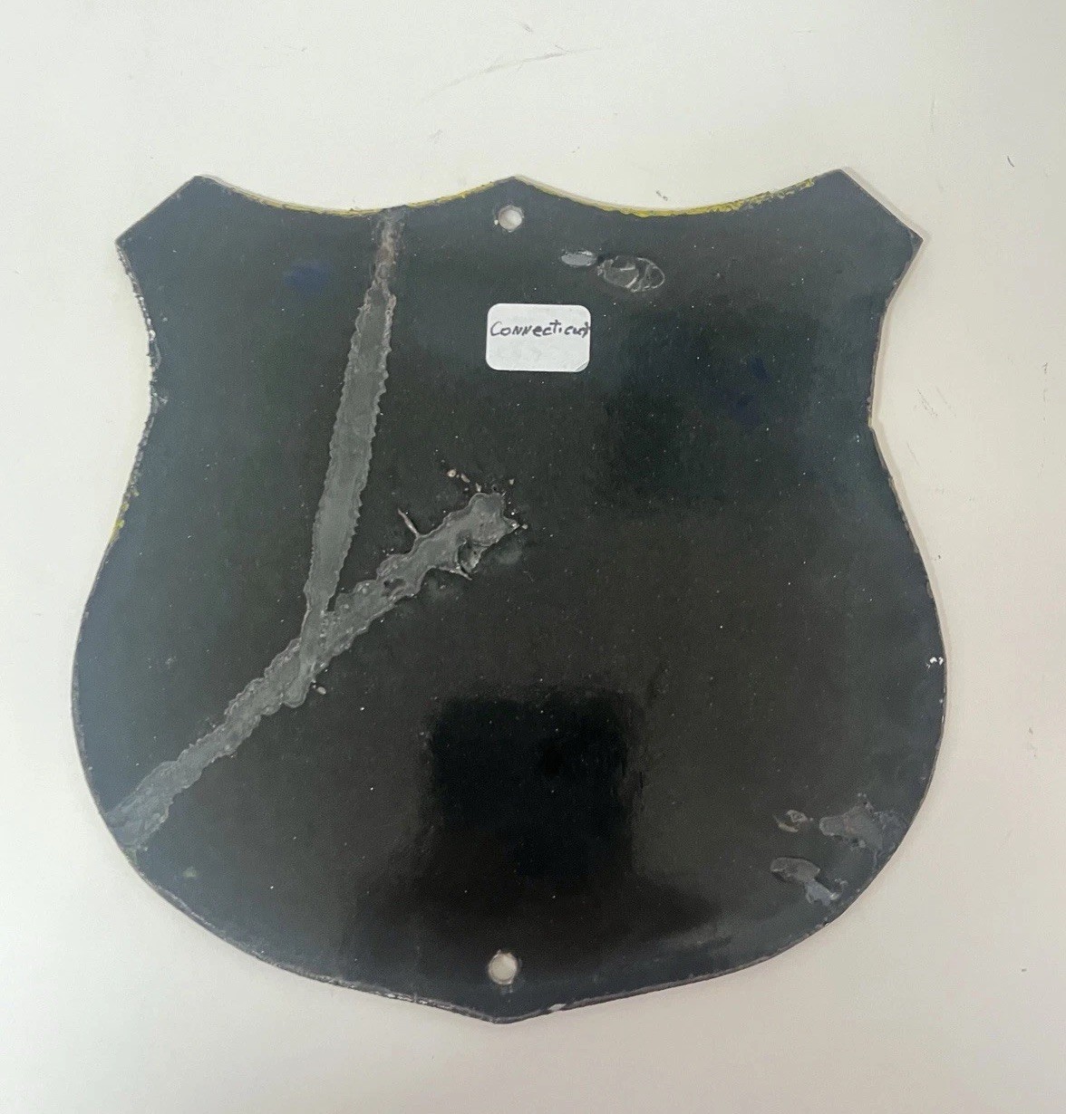 Vintage Official Motorcycle Inspection Station Porcelain Sign ~ Harley Davidson