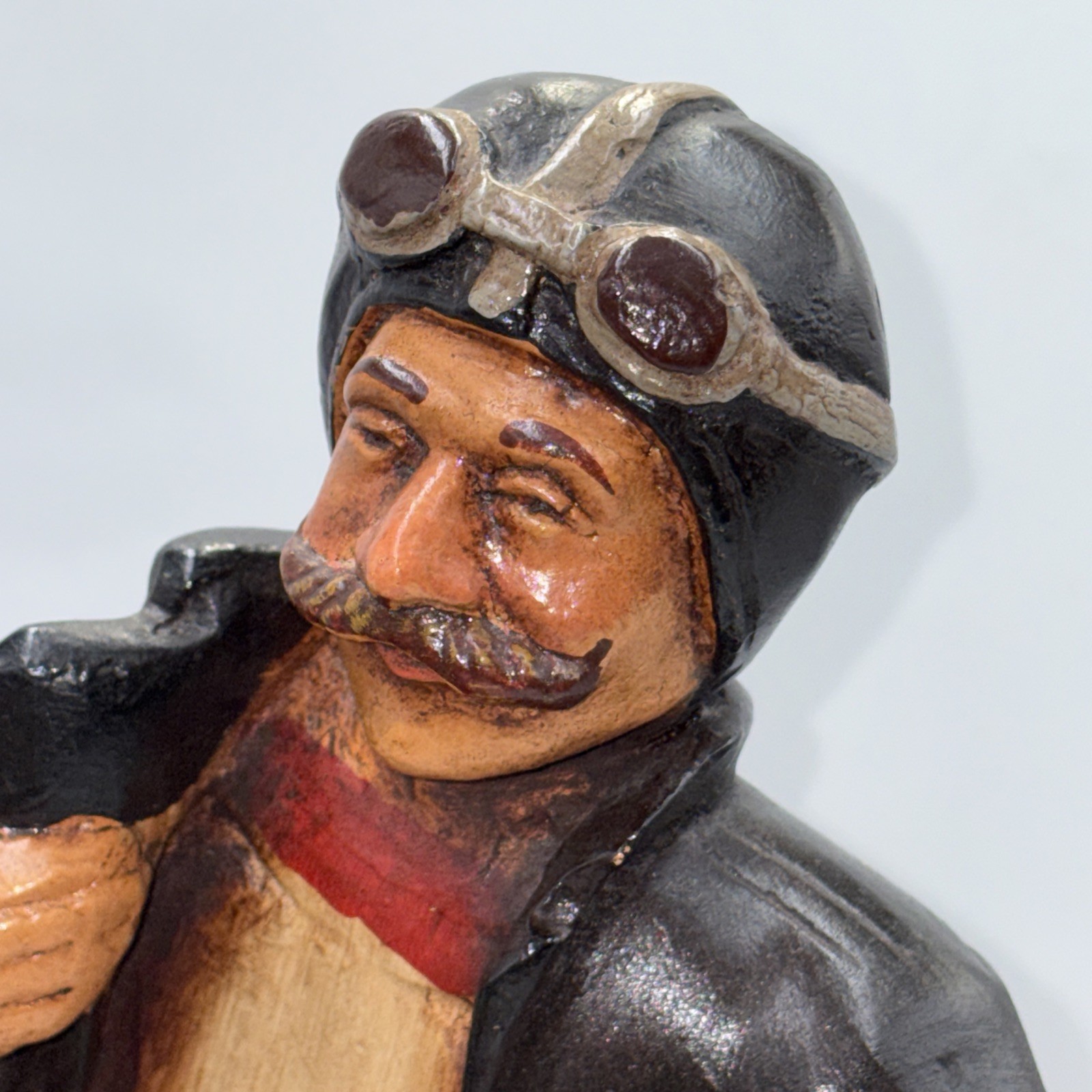 Vintage Large Resin Harley Davidson Style Motorcycle Sculpture w/Rider 19"x14"