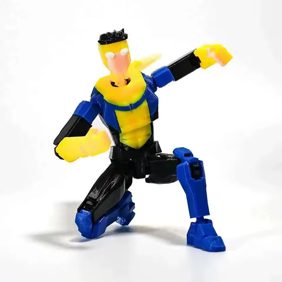 3D Printed Invincible Superhero Action Figures with Articulatable Limbs