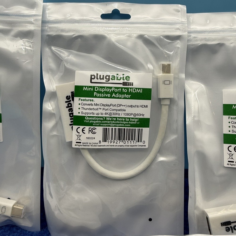 5x Plugable Mini DIsplayPort to HDMI 2.0 Adapter