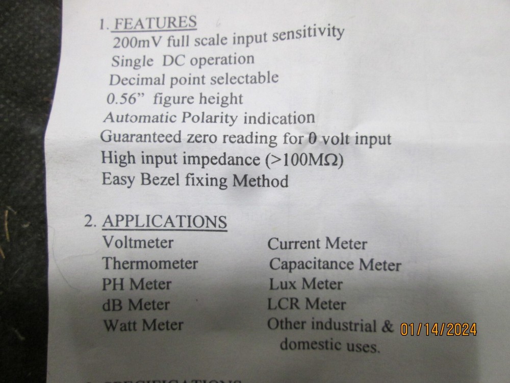 C+C PM-128 Universal Digital Panel Meter LED Display 3.5", 4 Bits 0-500V DC