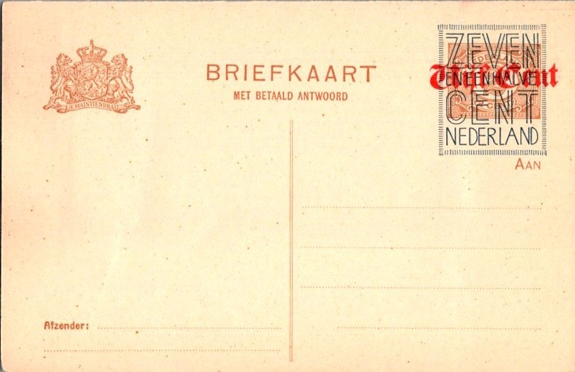 Netherlands Higgins & Gage 116 Unused.