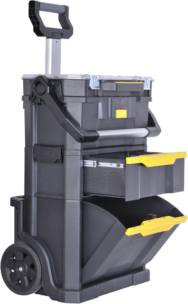 2-in-1 Rolling Workshop Tool Box Empty Tool Box 53 x 75.60 x 32 cm Tool Carrier