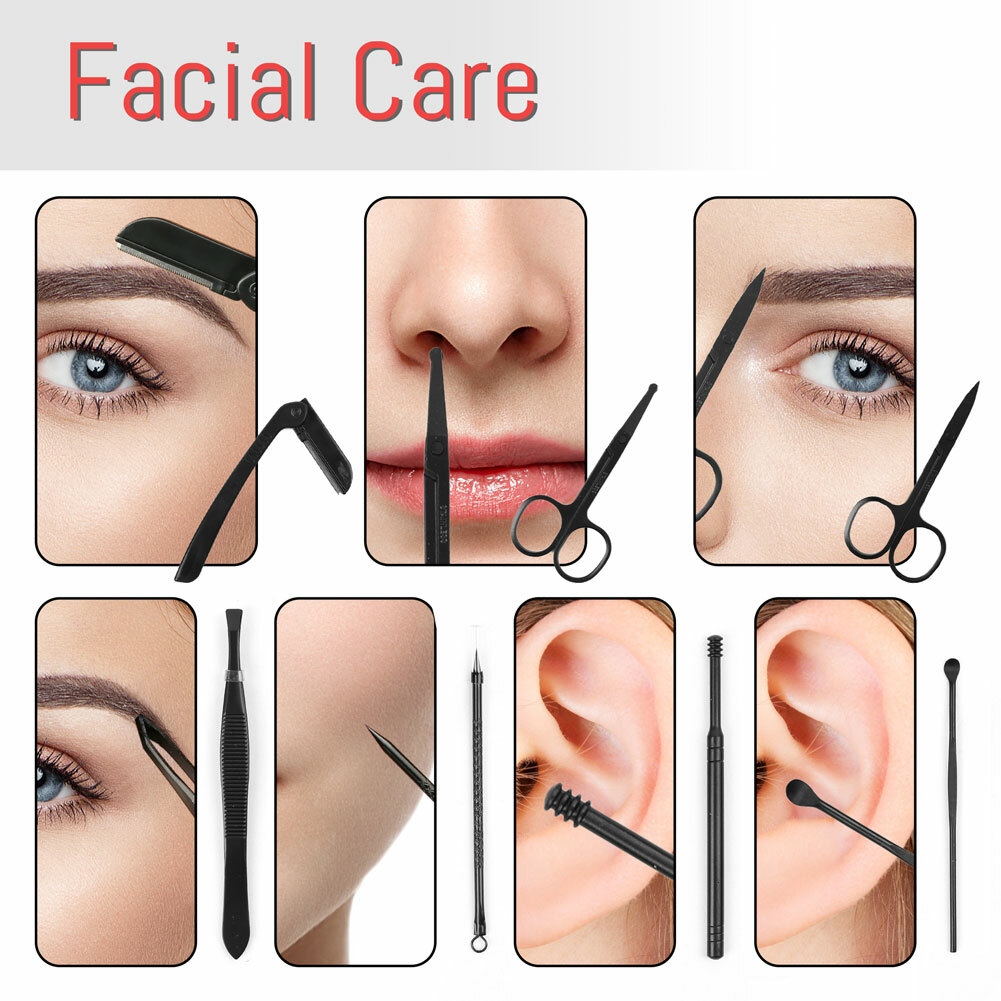 Women Men Manicure Pedicure Set Finger Toe Nail Clippers Scissors Grooming Kit