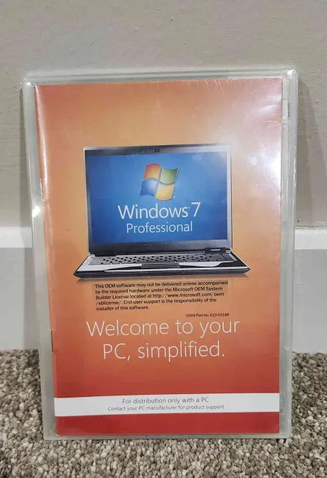 Microsoft Windows 7 Professional SEALED Full Version 64 Bit ServP 1-DVD w/key