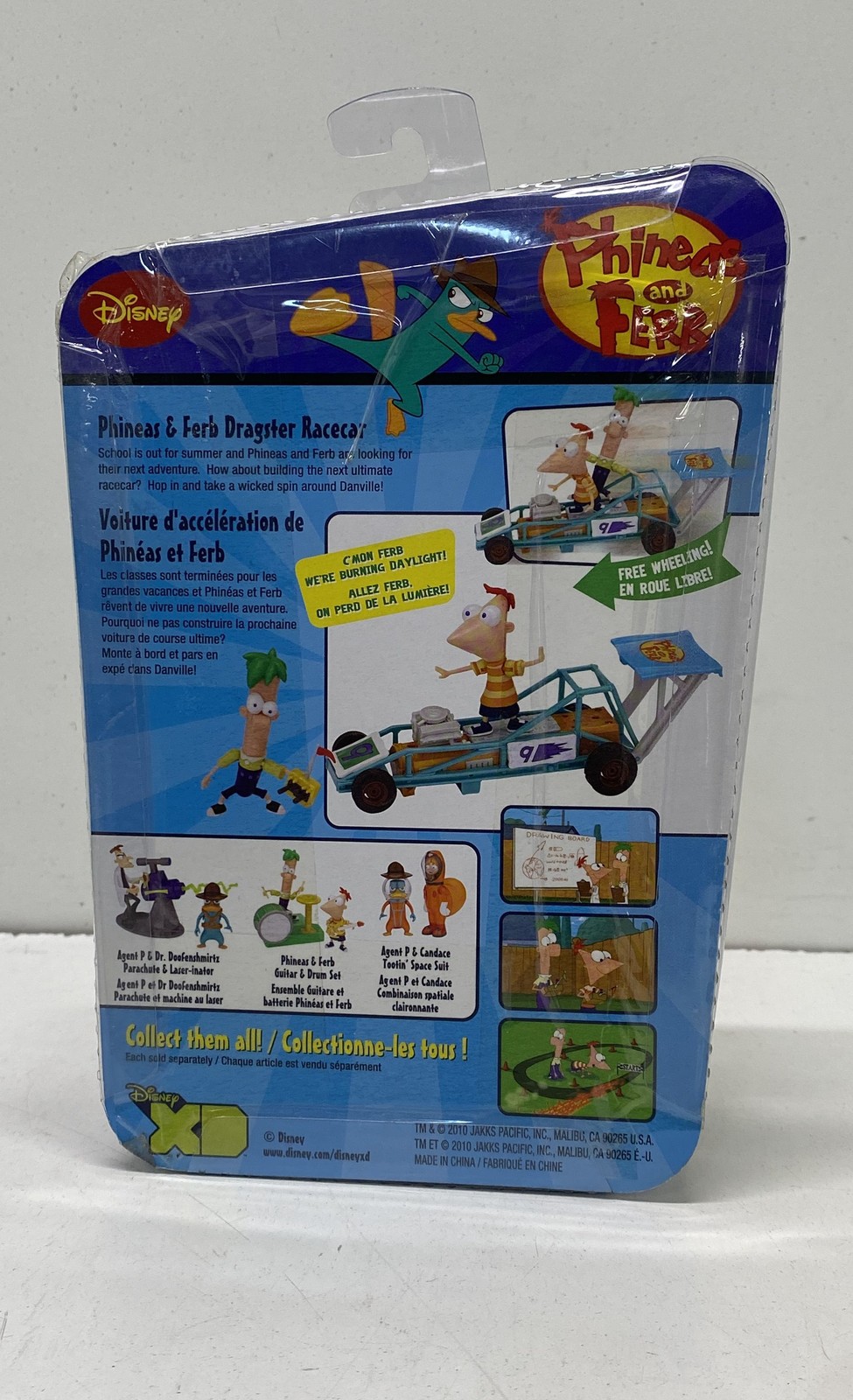 Phineas & Ferb Dragster Racecar Jakks Pacific Plastic Action Figure Vehicle Set