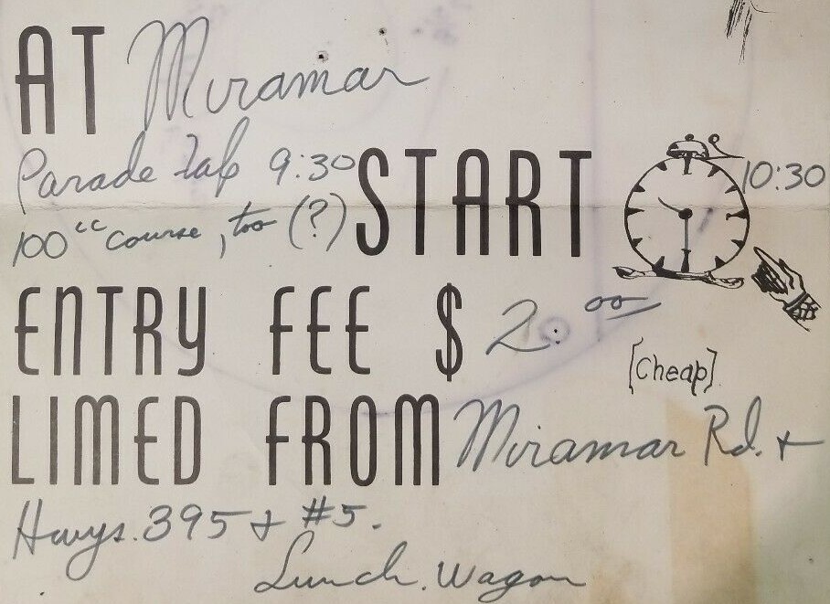 1966 Motorcycle Lions MC TT Racing Framed Poster Rare 1-of-Kind 50-Mile Sign Art