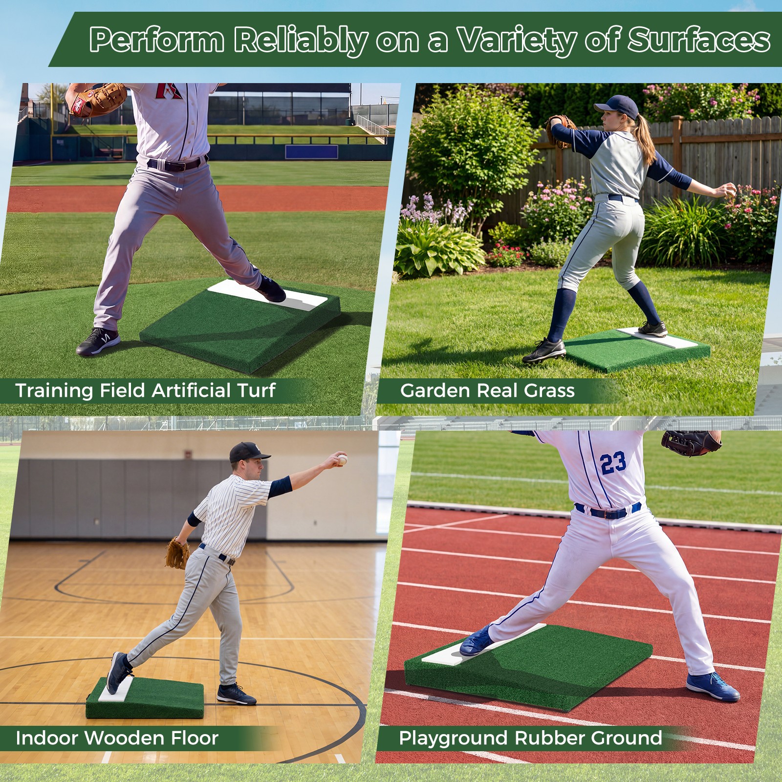 Portable Pitching Mound w/Baseball, Pitching EVA, Carry Handle, Youth Baseball