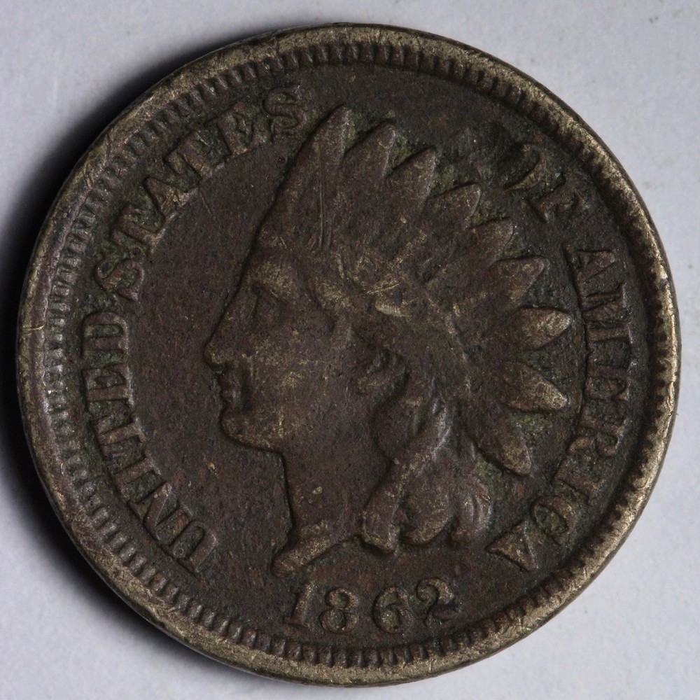 1862 Indian Head Cent Penny FINE DARK E107 DKCN