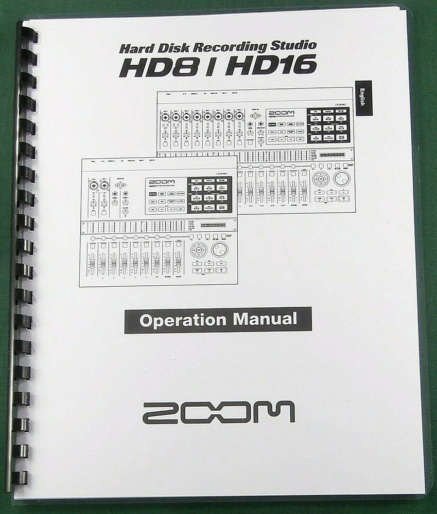 Zoom HD8 / HD16 Operation Manual: Comb Bound & Protective Covers!