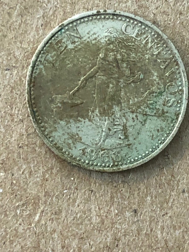 1966 PHILIPPINES COIN 10 Centavos